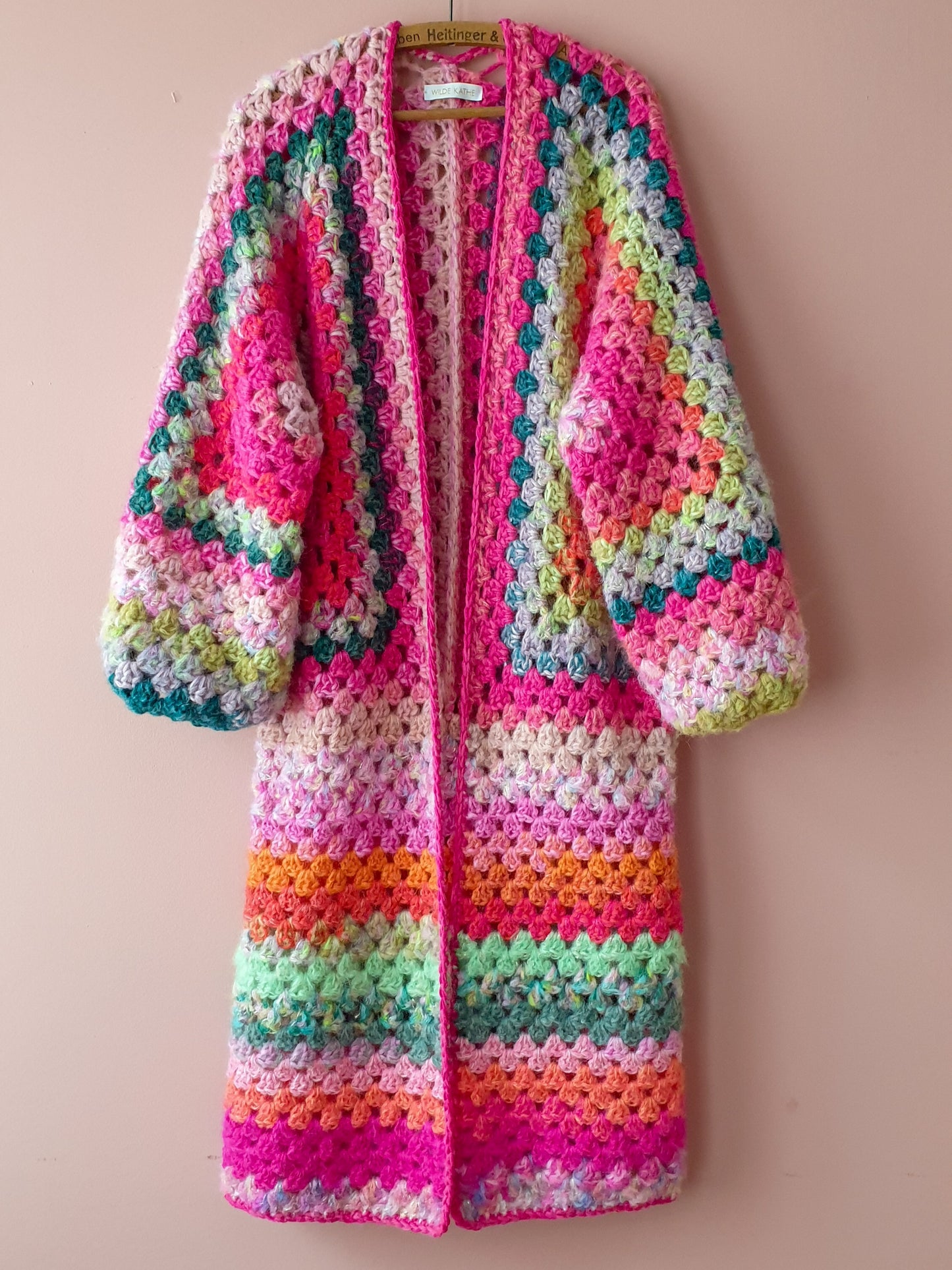 Rainbow Coat | Handmade crochet coat made of alpaca &amp; mohair