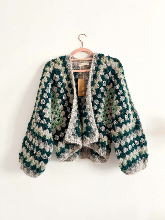 Silver Cardi | Handgemachte Mohair Jacke